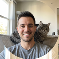 Happy customer with his cat